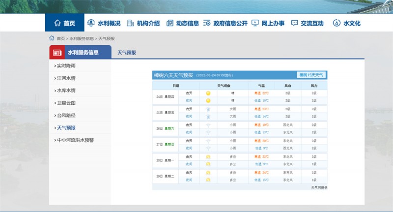 樟樹天氣2022.3.24